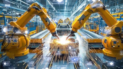 Automated production line in a smart factory - Powered by Adobe