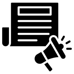 Fototapeta premium Press Release Glyph Icon