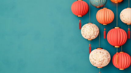 Celebrating tradition colorful lanterns display urban space decorative art festive atmosphere close-up view cultural significance