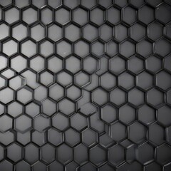 Naklejka premium Hexagonal metal grid background with light diffused through hexagonal cells, geometric, light, metal