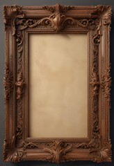intricately carved wooden frame with ornate scroll details,  decorative accents, wooden frames,  elegant