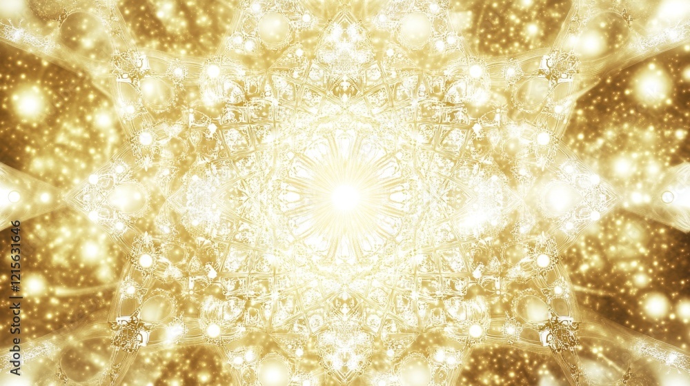 Poster radiant abstract background with golden illumination and shimmering light patterns creating a dreaml