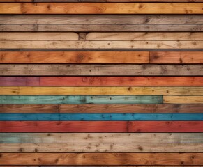 Fototapeta premium Wooden planks in vibrant colors stacked horizontally background, wood, plank layout, wooden design