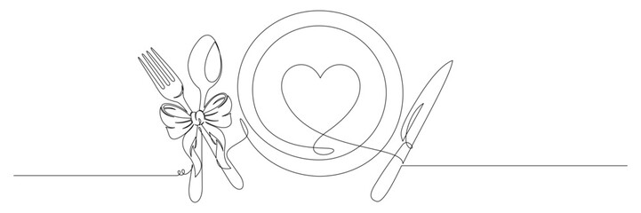 cutlery continuous line art vector 21 © Is