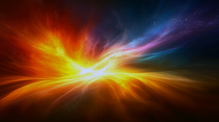 Obraz premium Abstract Cosmic Fire: Vibrant Galaxy Nebula, Colorful Energy Burst, Fantasy Art