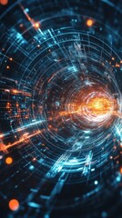 Obraz premium Digital Vortex: A Journey Through Cyberspace