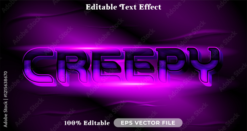 Poster creepy editable text effect vibrant modern color shiny. text style effect. editable fonts vector fil