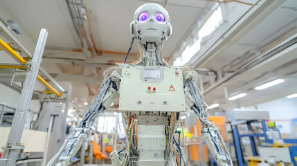 Humanoid robot in a factory setting. (1)