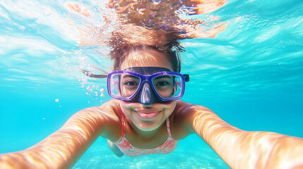 Naklejka premium Women Snorkeling in the Caribbean: Exploring the Clear Tropical Waters. Caribbean women snorkeling, tropical snorkeling experience, clear ocean waters, underwater discovery, Caribb