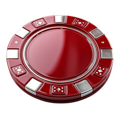 Red Casino Chip on White Isolated on transparent background