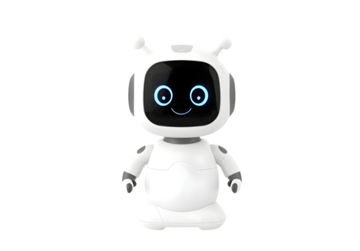Cute White Robot Toy with Glowing Eyes