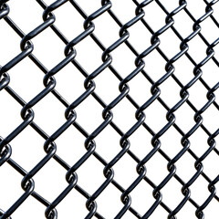 Fototapeta premium Detailed Close-up of Chain Link Fence Texture Isolated on transparent background