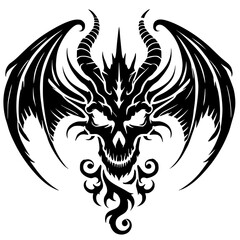 Dragon skull silhouette
