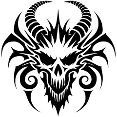 Dragon skull silhouette
