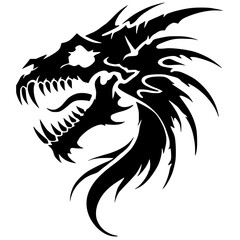 Dragon skull silhouette