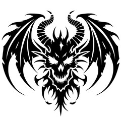 Dragon skull silhouette