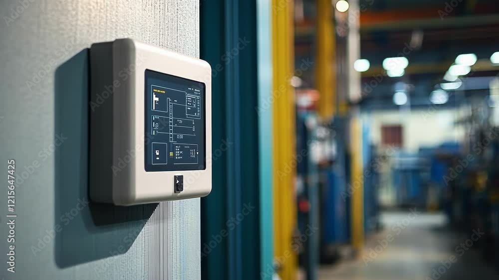 Aufkleber control panel displaying real time production data and key performance indicators - kpis - on a wall