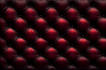Luxurious Red Leather Upholstery Texture with Tufted Button Design &ndash; Elegant Background for Furniture, Interiors, and Premium Concepts