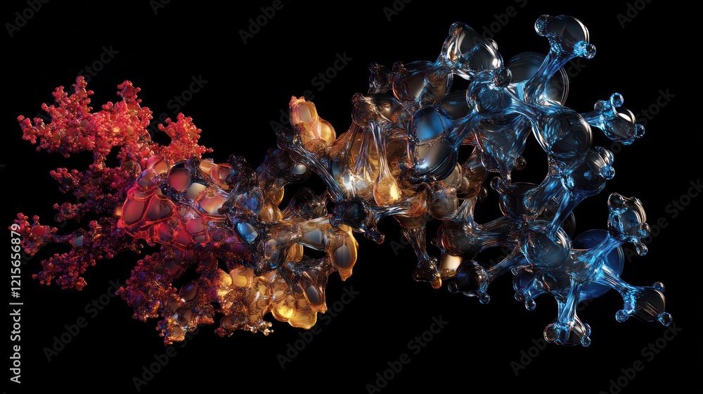 Poster abstract molecular structure: a symphony of color and form
