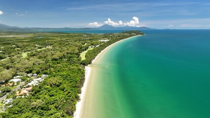 Beach coastal tropical drone aerial Port Douglas 