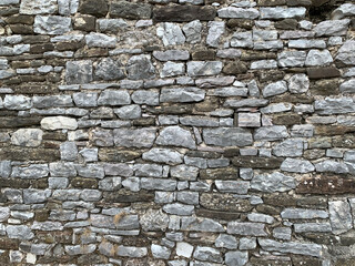 Gjirokaster fortress ancient stone wall, Albania