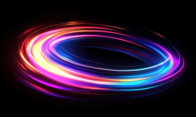 Naklejka premium Abstract, colorful light rays background with neon, glowing lines and energy explosion for modern design. Vector illustration