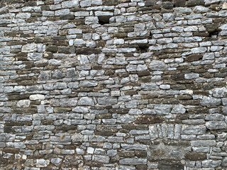 Gjirokaster fortress ancient stone wall, Albania