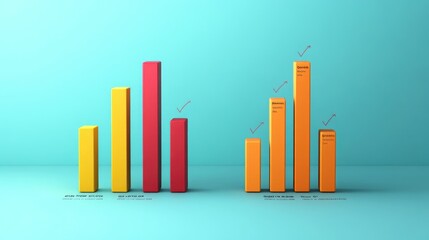 A side-by-side comparison of two D bar charts, illustrating different financial performance metrics, with annotations highlighting key differences, perfect for presentations or reports.