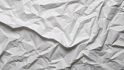 Fototapeta premium White crumpled and wrinkled paper poster texture with glued creases, perfect for vintage, grunge, and artistic background designs.