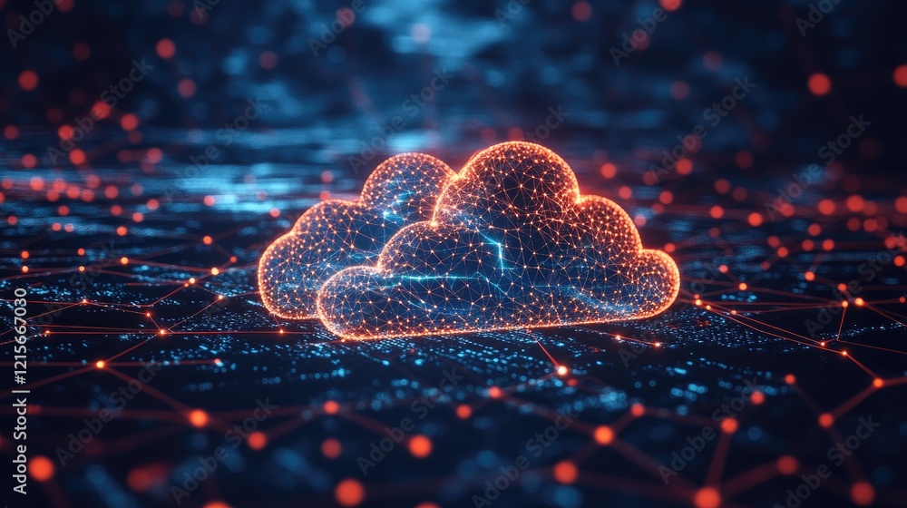 Aufkleber a g icon radiating network signals on a cloud computing background.