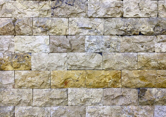 Natural Stone Wall Rough, Neatly Arranged for background - Close-Up
