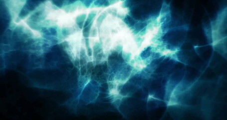 Image of glowing light trails moving over black background