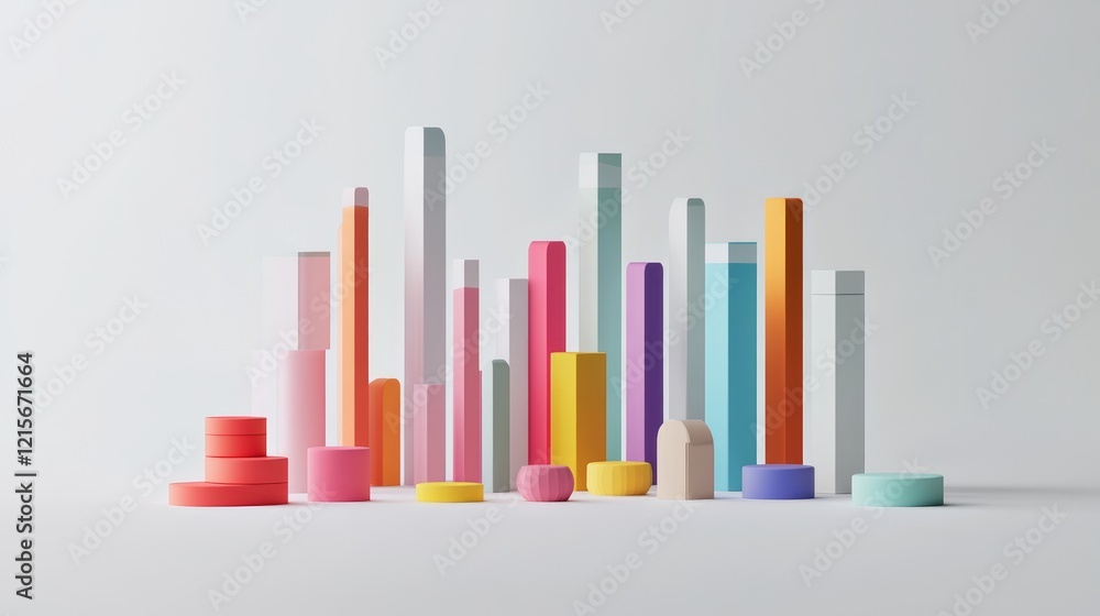 Poster a visually appealing infographic featuring bar charts representing different sectors of a business, 