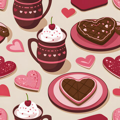 seamless background with cupcakes