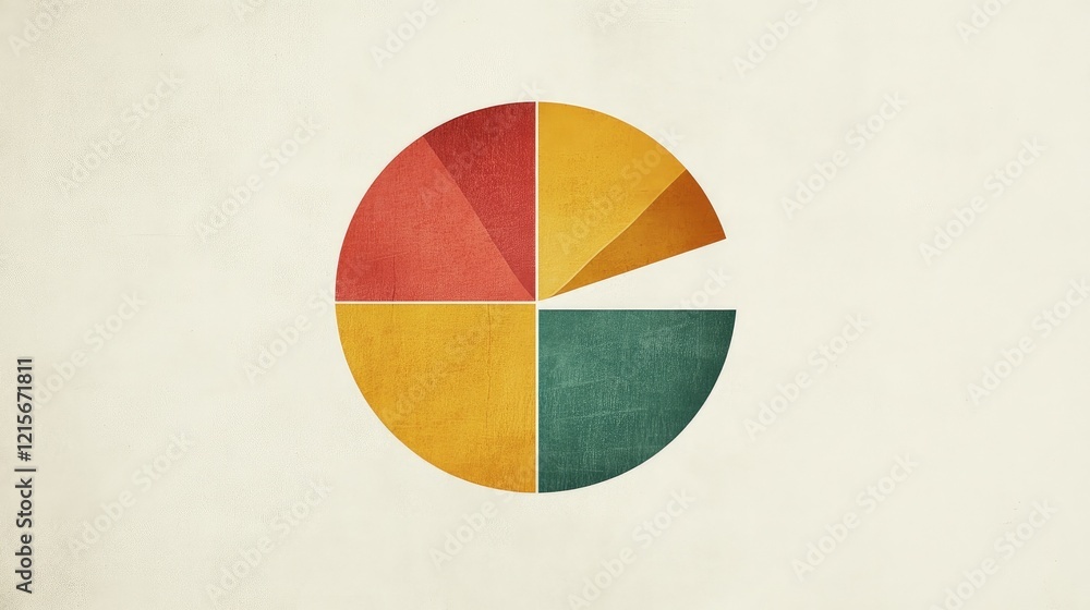 Poster a visual display of a pie chart alongside a line graph, showing diversified portfolio allocations an