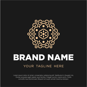 Decorative flower mandala vector logo design, Floral ornament logo and icon. Abstract beauty flower logo design collection.