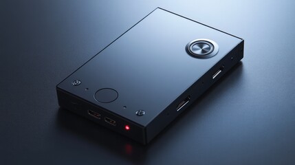 A high-end digital recorder with a stylish matte finish on a bright surface.