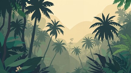 jungle with palm trees