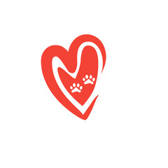 heart footprint vector