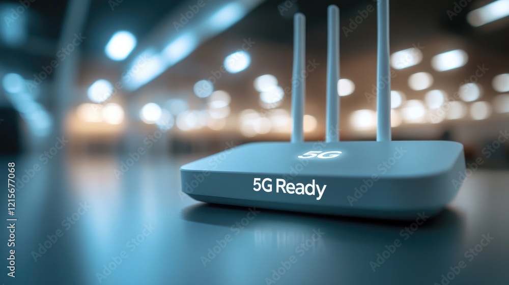 Poster a modern router with g ready label placed on a clean surface.