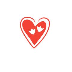 heart footprint vector