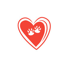 heart footprint vector