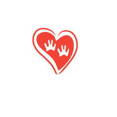 heart footprint vector