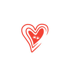 heart footprint vector