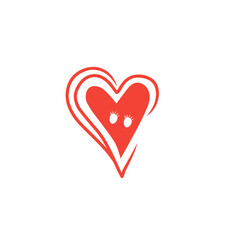 heart footprint vector