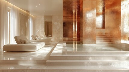 Obraz premium Luxurious Spa Interior Design with Water Feature