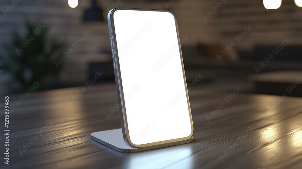 Poster a smartphone setup with a visible screen timer for taking selfies.