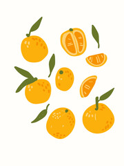 Abstract fruits in modern artistic styles. Great for posters, cards, covers, and trendy t-shirt designs.