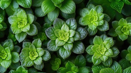 Lush Green Succulents Overhead Garden Texture