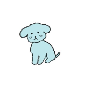 可愛いシンプルな線画の犬のトイプードル　アニメーション